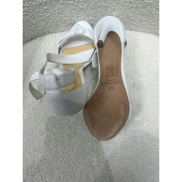 Alexandre Birman White Leather Heels with Bow Detail Size 35.5 - Picture 2 of 6